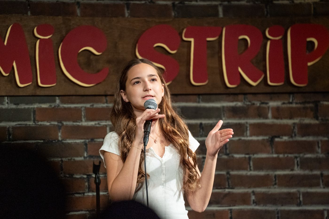 Young performer at open mic
