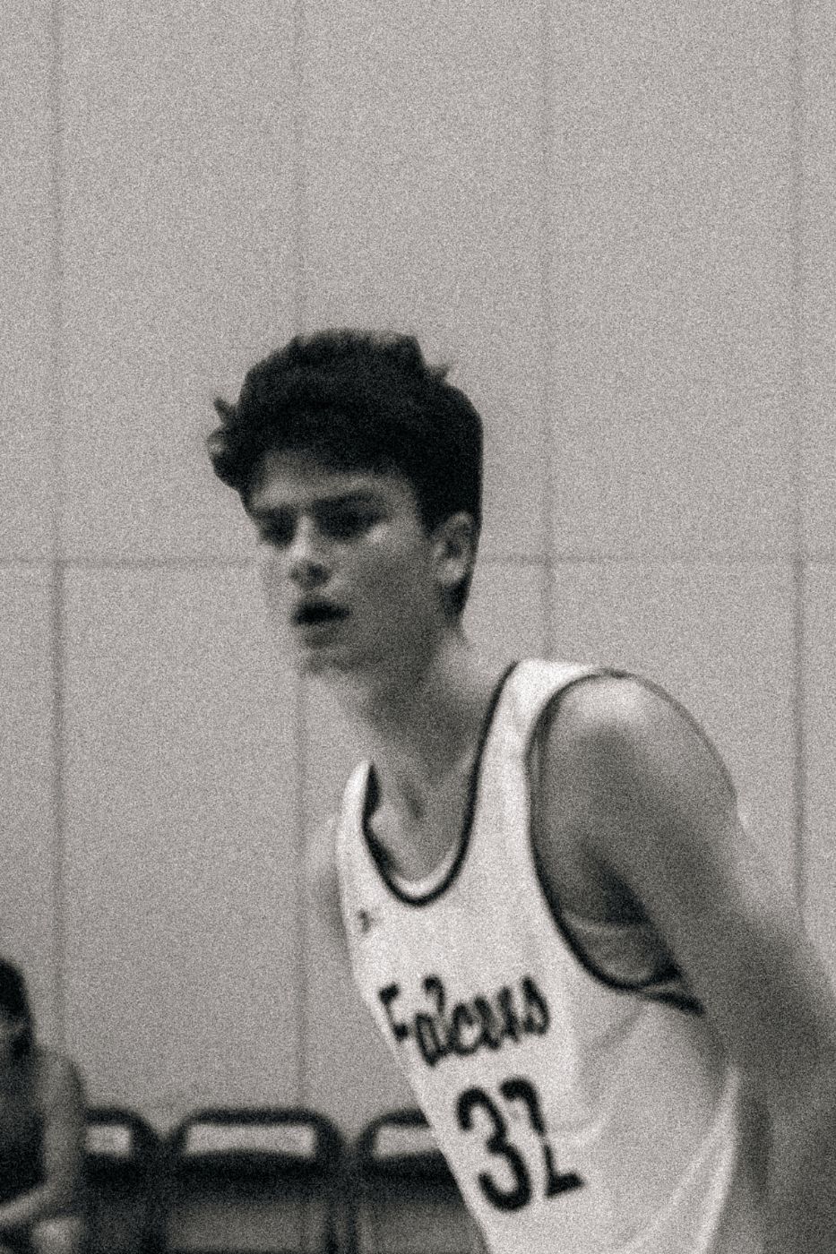 Black and white player portrait